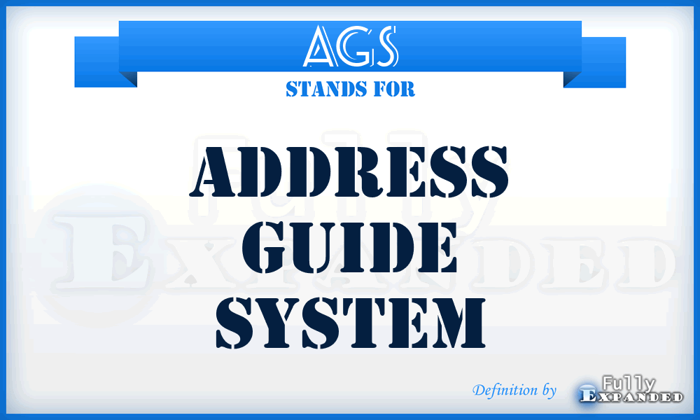 AGS - Address Guide System