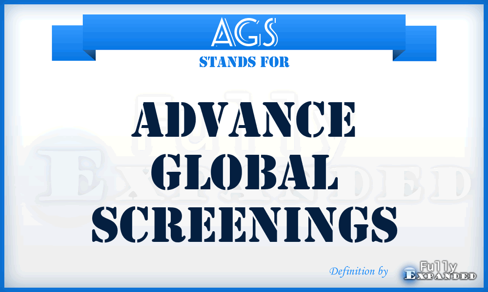 AGS - Advance Global Screenings