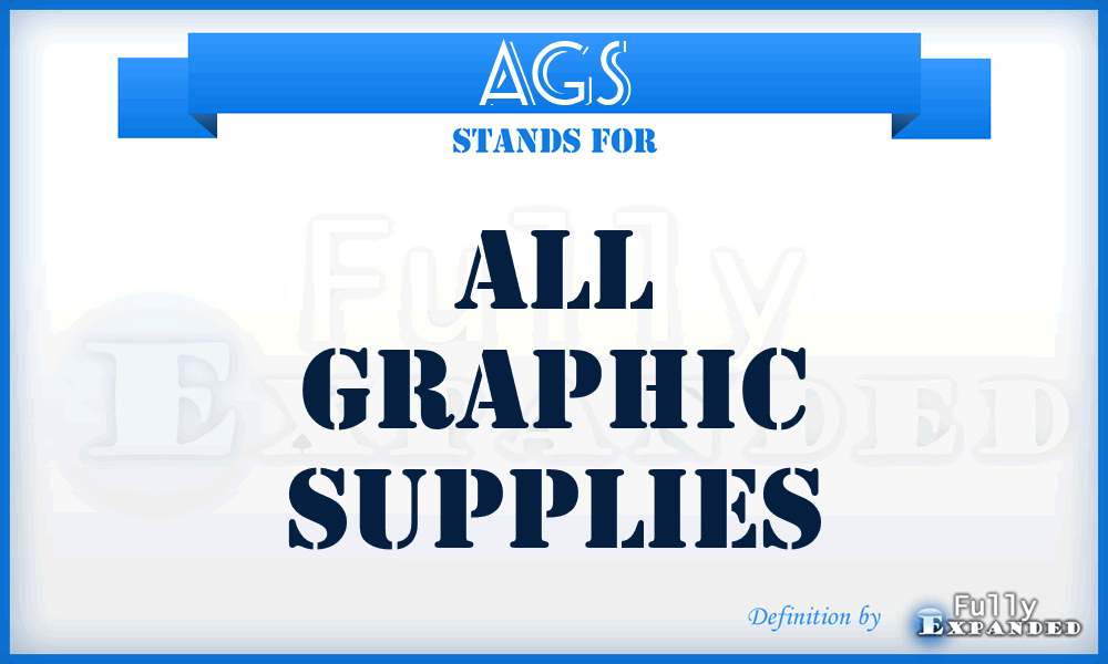 AGS - All Graphic Supplies