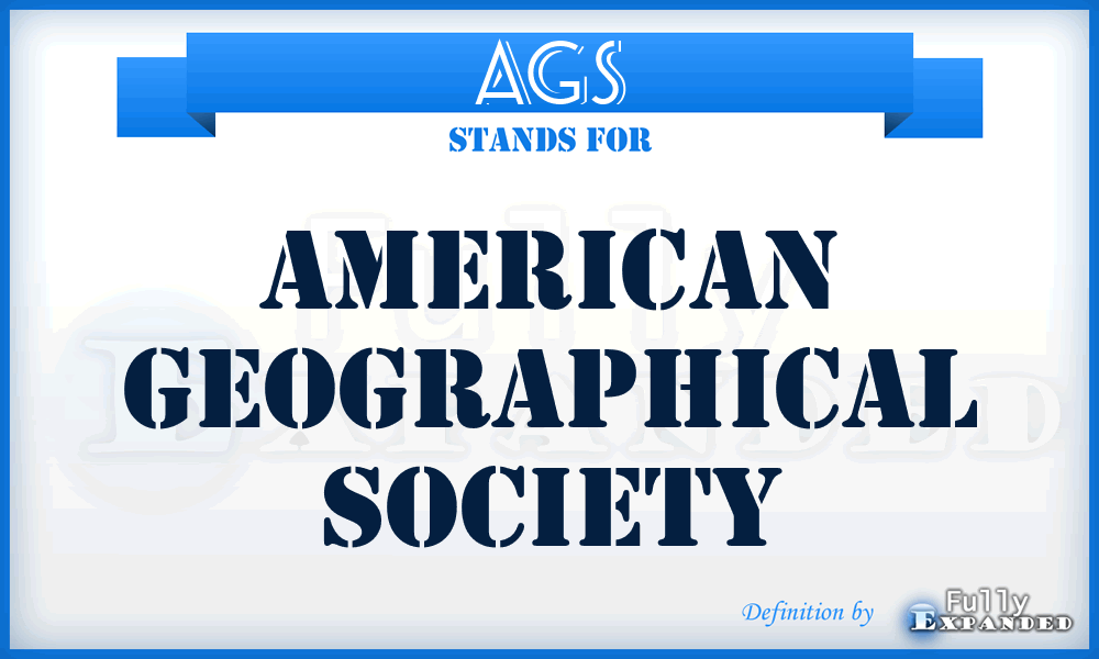 AGS - American Geographical Society