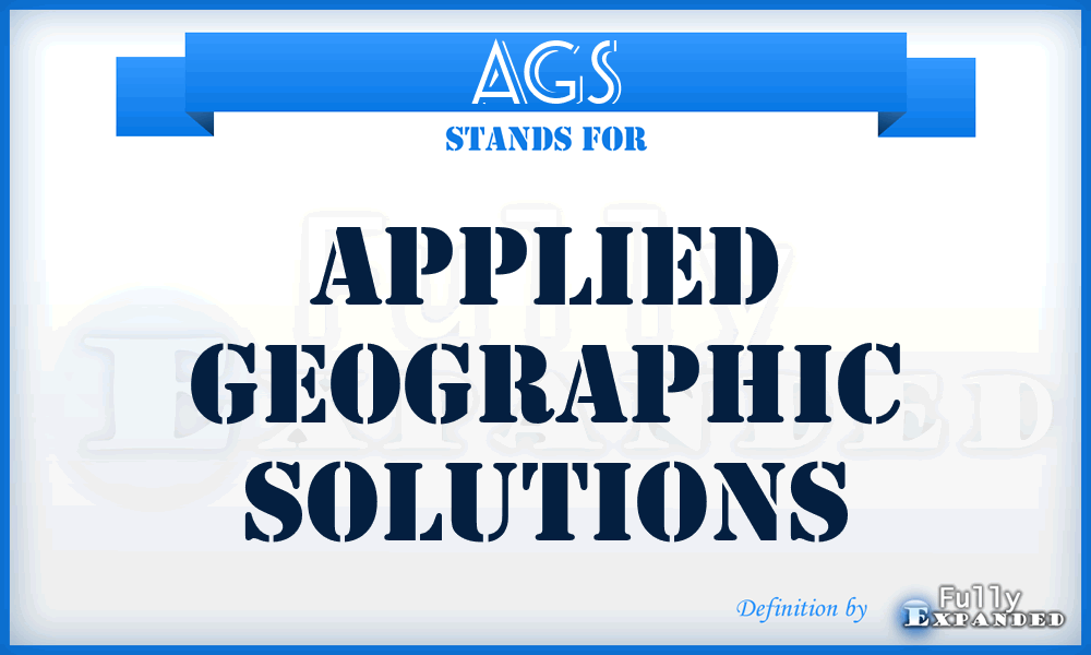 AGS - Applied Geographic Solutions