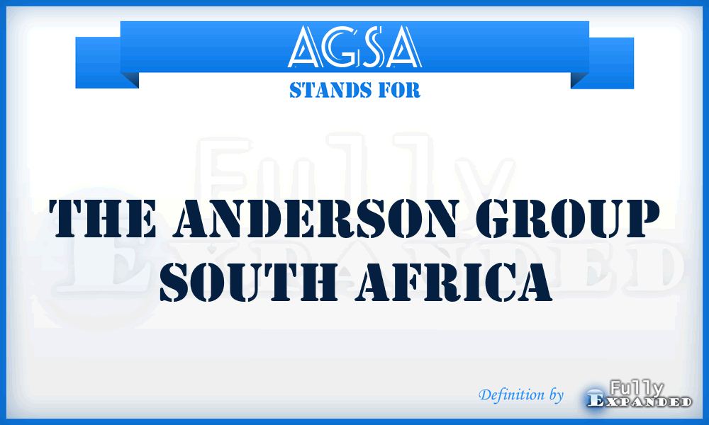 AGSA - The Anderson Group South Africa