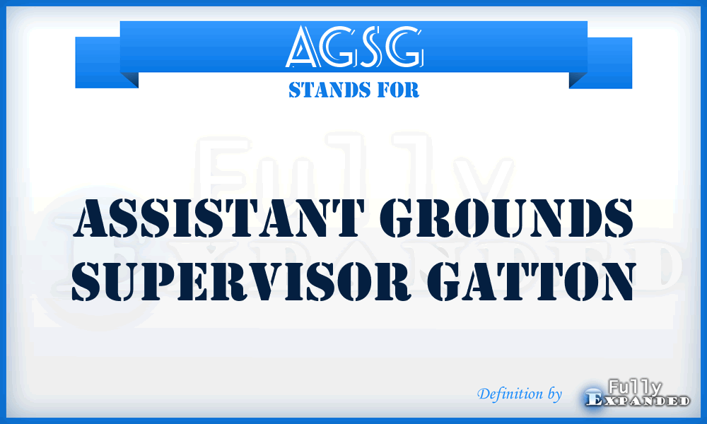 AGSG - Assistant Grounds Supervisor Gatton