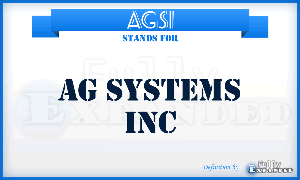 AGSI - AG Systems Inc
