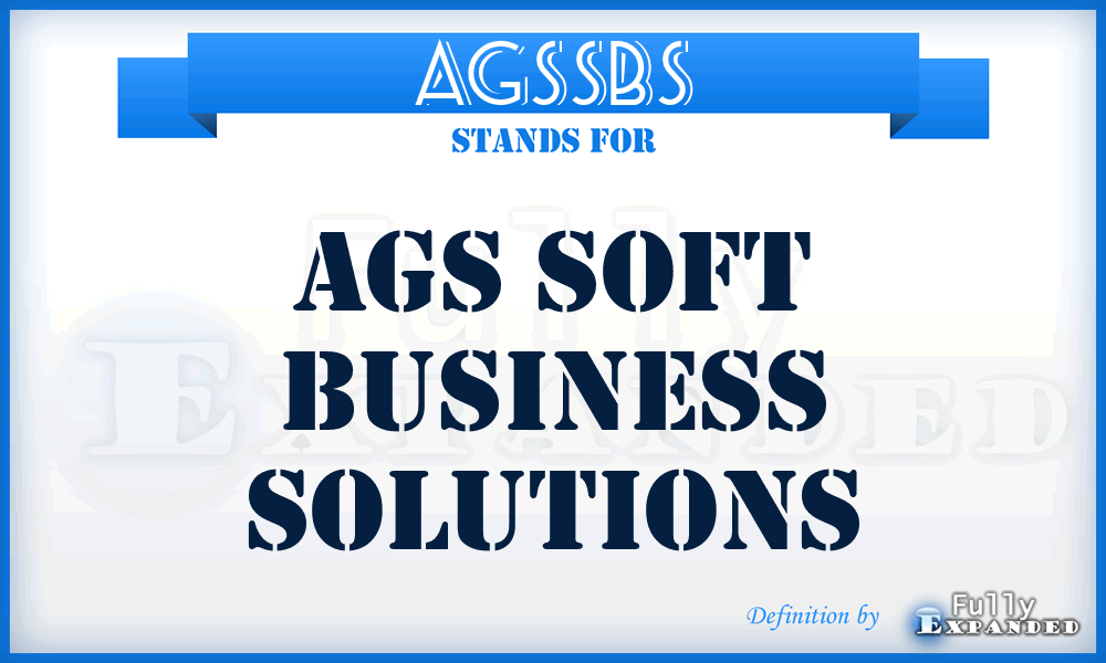 AGSSBS - AGS Soft Business Solutions