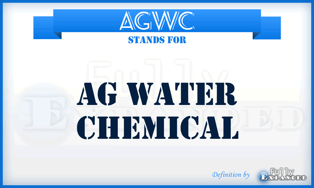 AGWC - AG Water Chemical