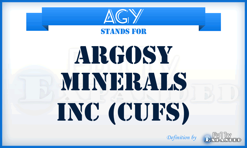 AGY - Argosy Minerals Inc (CUFS)