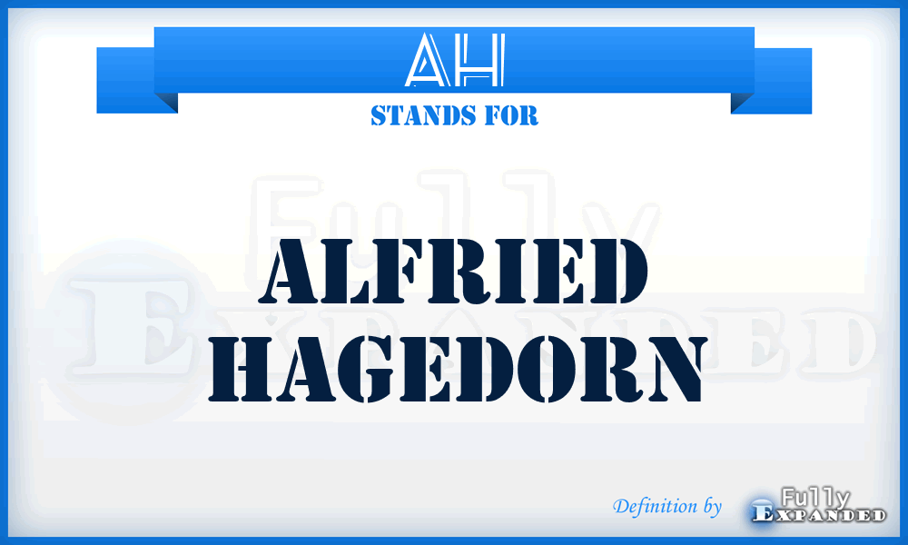 AH - Alfried Hagedorn