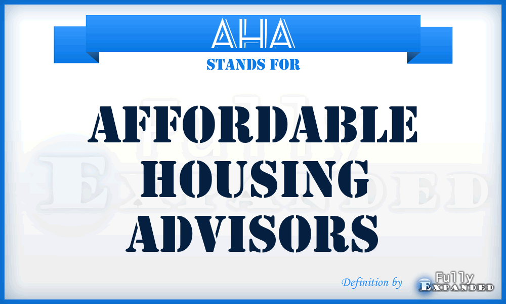 AHA - Affordable Housing Advisors