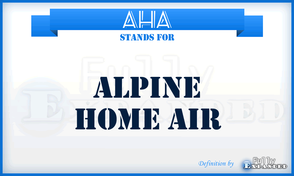 AHA - Alpine Home Air