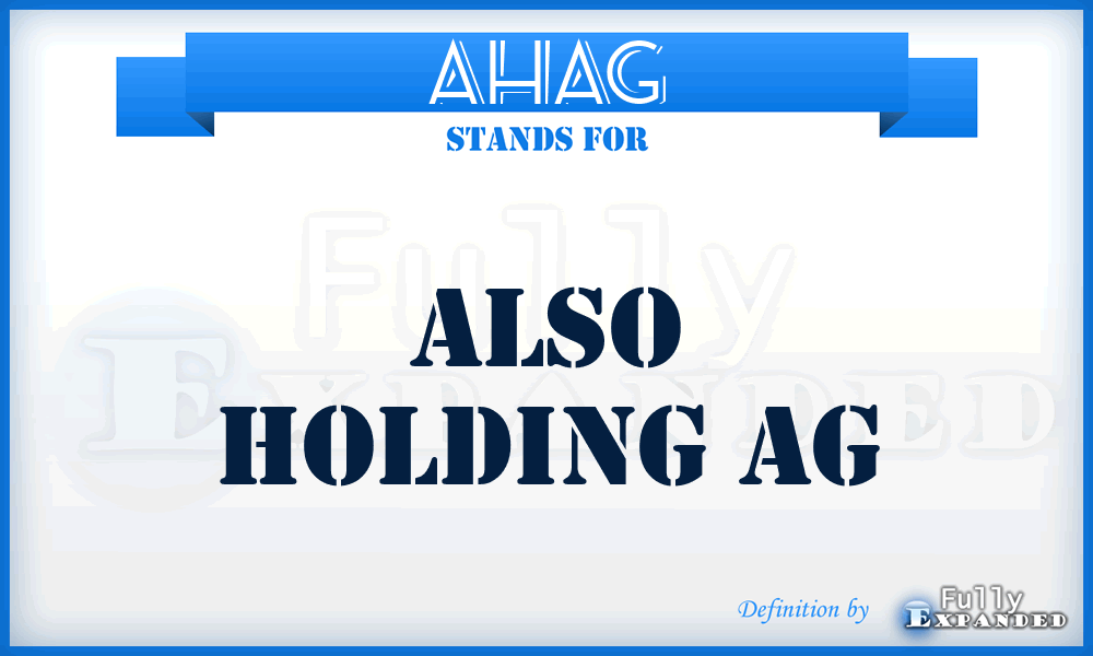 AHAG - Also Holding AG