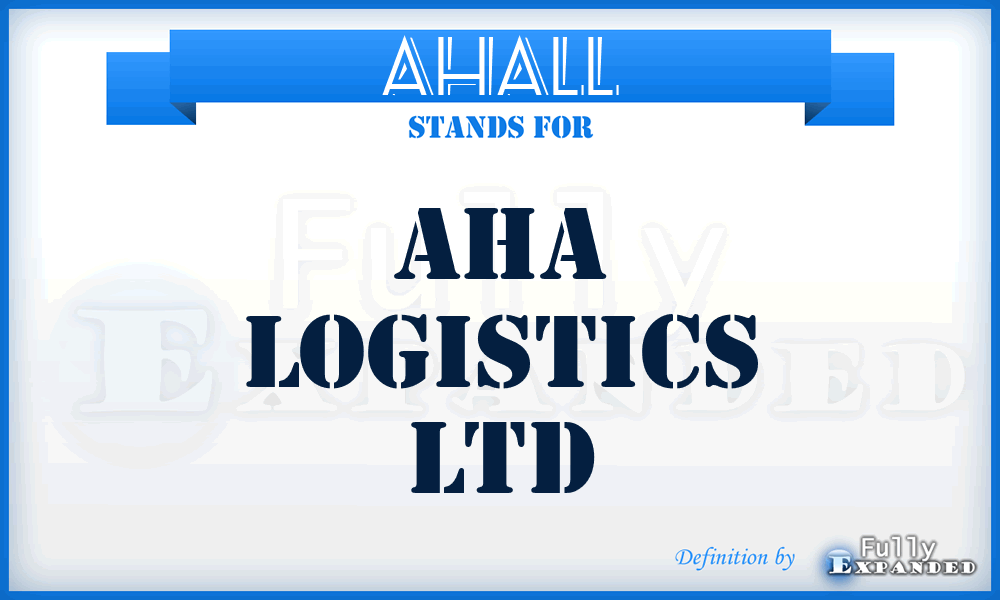 AHALL - AHA Logistics Ltd