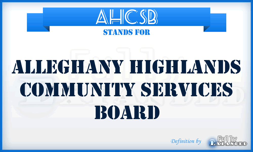 AHCSB - Alleghany Highlands Community Services Board