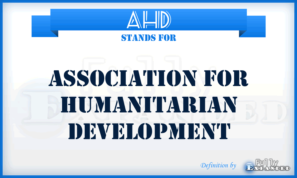 AHD - Association for Humanitarian Development