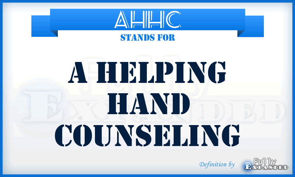 AHHC - A Helping Hand Counseling