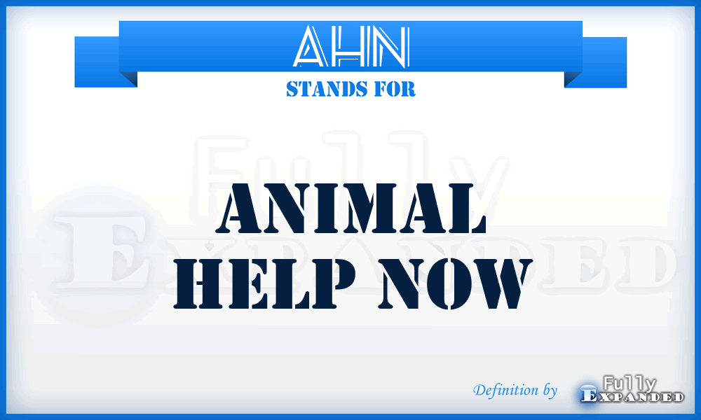 AHN - Animal Help Now