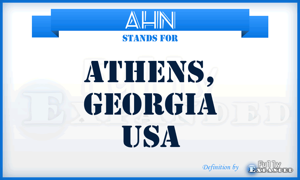 AHN - Athens, Georgia USA