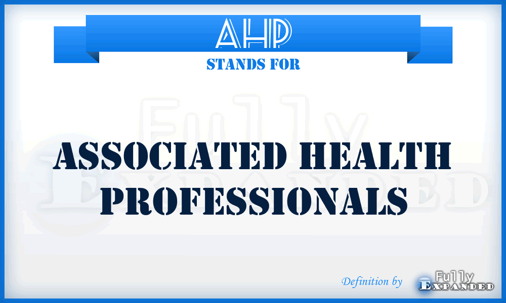AHP - Associated Health Professionals