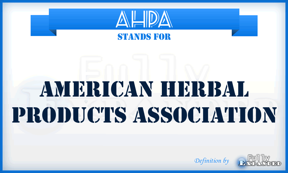 AHPA - American Herbal Products Association