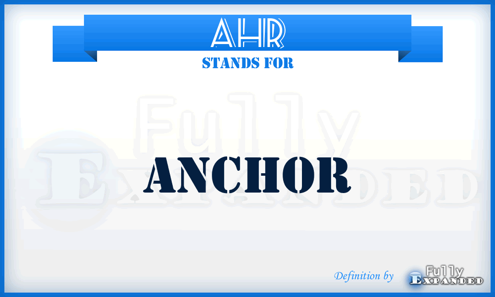 AHR - Anchor