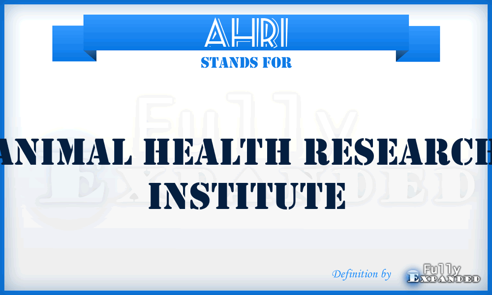 AHRI - Animal Health Research Institute