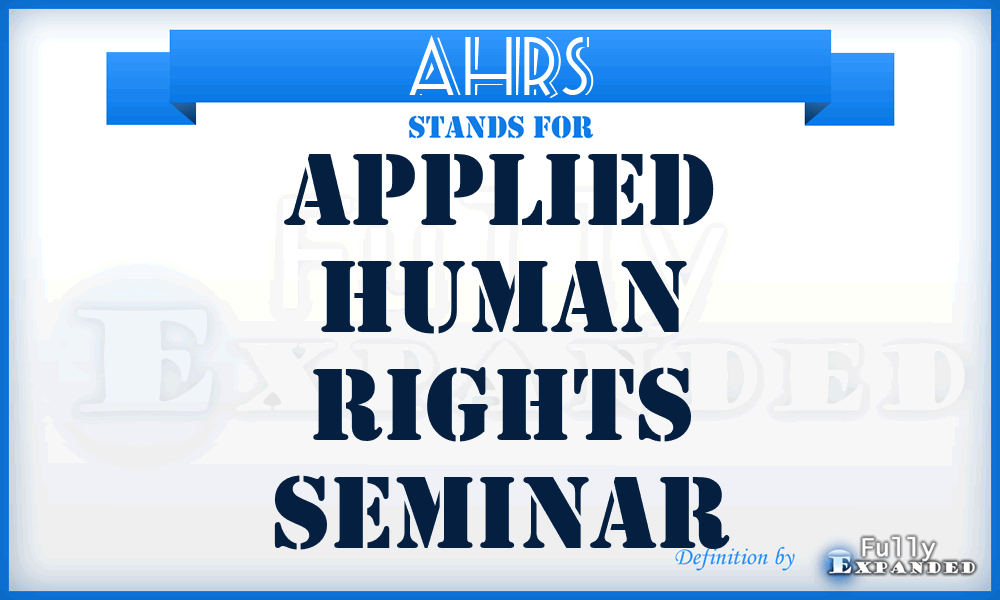 AHRS - Applied Human Rights Seminar