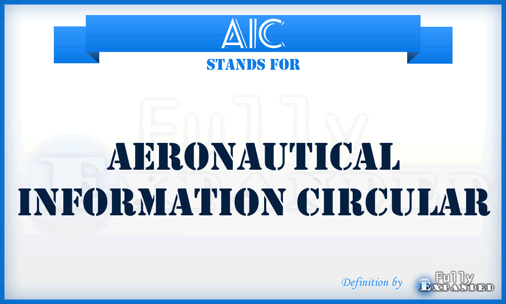 AIC - Aeronautical Information Circular