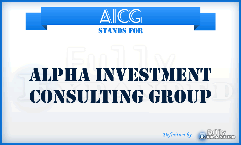 AICG - Alpha Investment Consulting Group