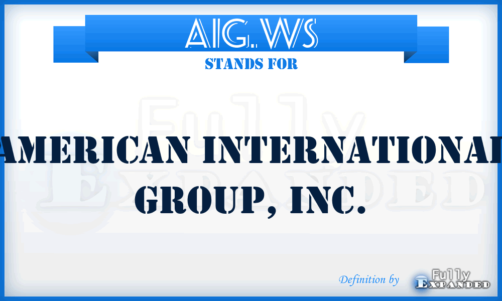 AIG.WS - American International Group, Inc.