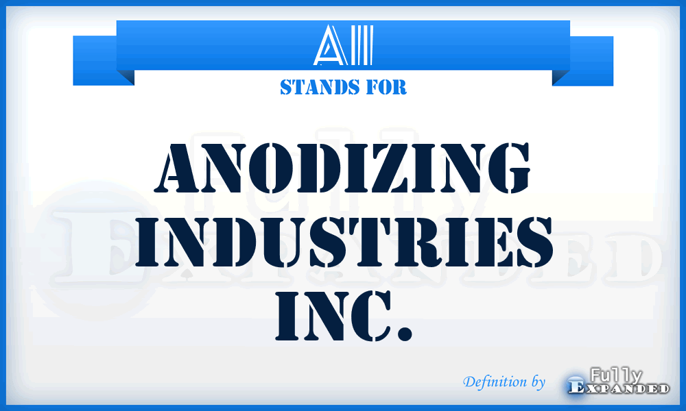 AII - Anodizing Industries Inc.