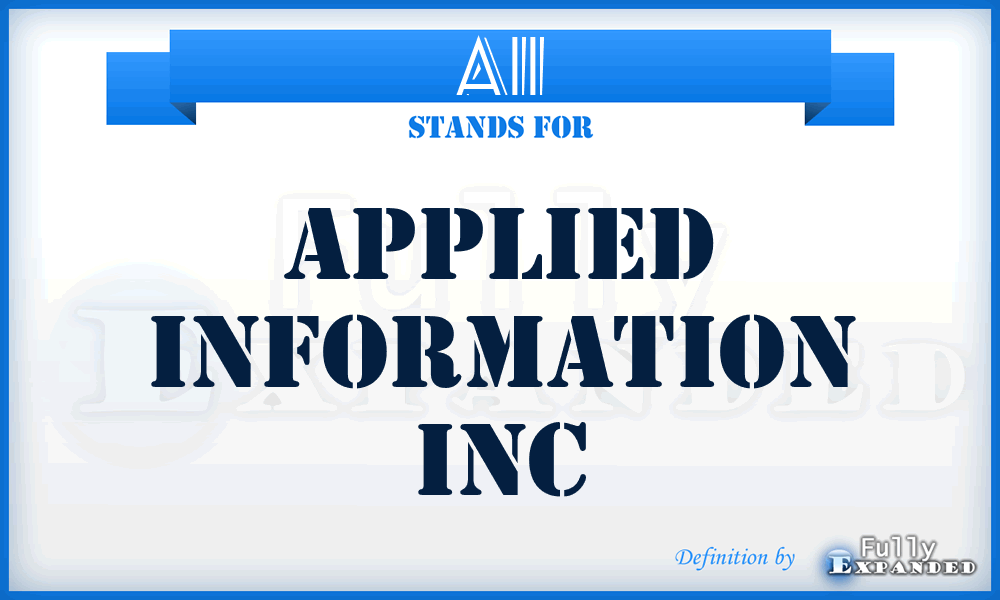 AII - Applied Information Inc