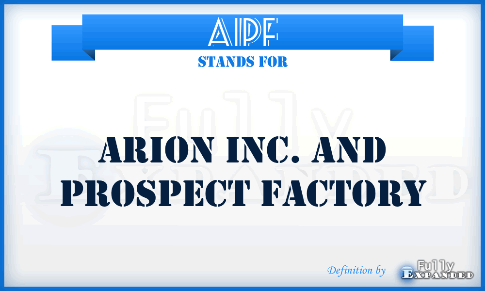 AIPF - Arion Inc. and Prospect Factory