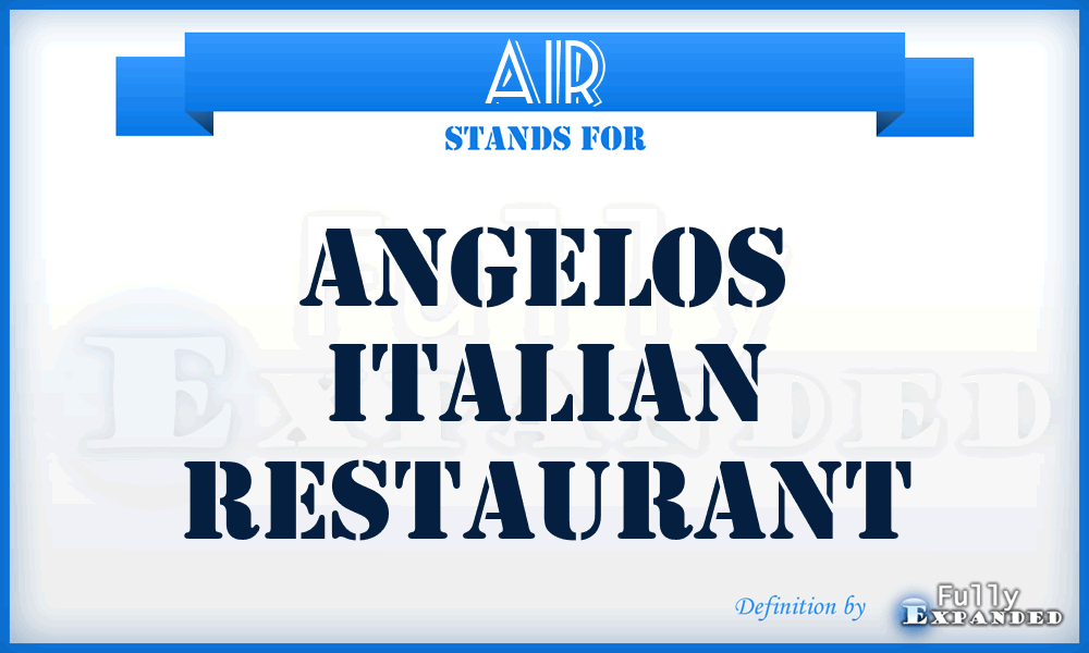AIR - Angelos Italian Restaurant
