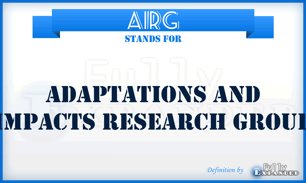 AIRG - Adaptations And Impacts Research Group