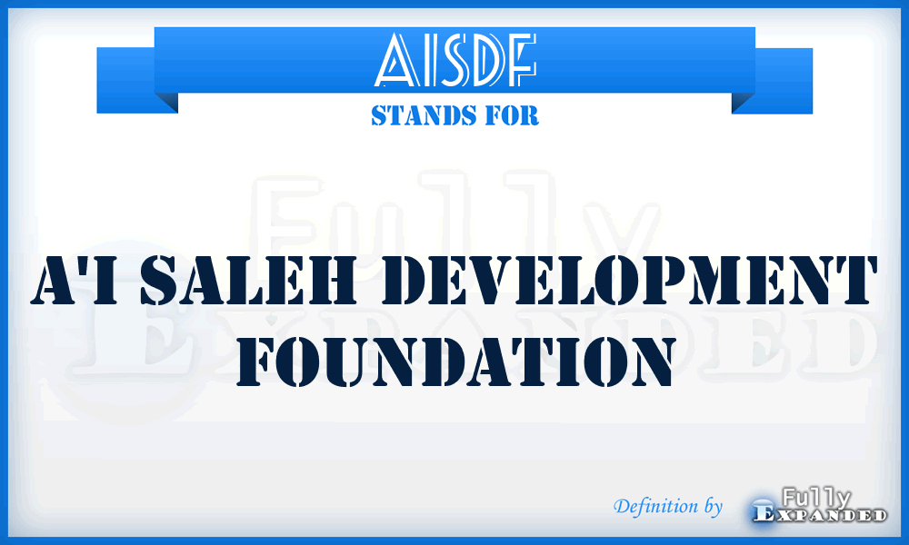 AISDF - A'I Saleh Development Foundation