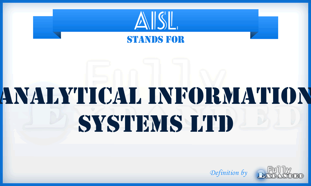 AISL - Analytical Information Systems Ltd