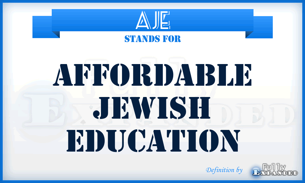 AJE - Affordable Jewish Education