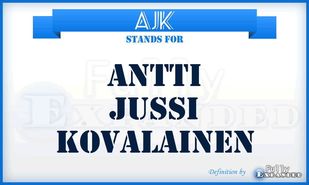 AJK - Antti Jussi Kovalainen