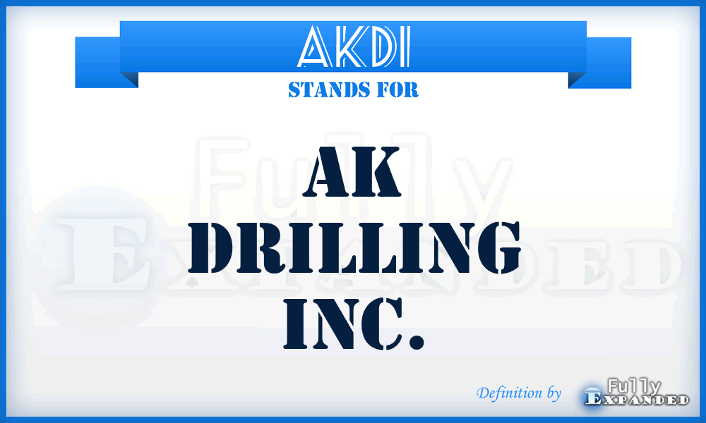 AKDI - AK Drilling Inc.
