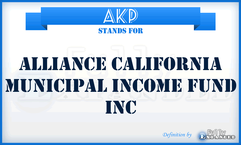 AKP - Alliance California Municipal Income Fund Inc