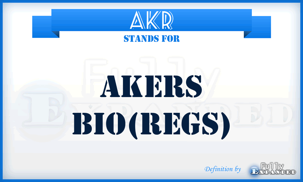 AKR - Akers Bio(regs)