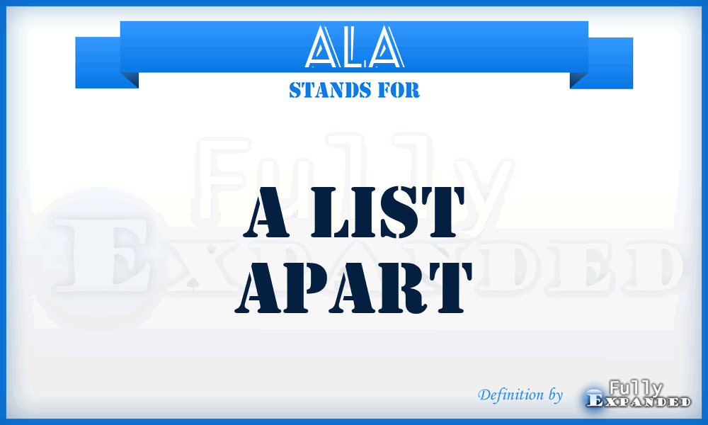 ALA - A List Apart