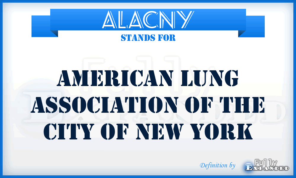 ALACNY - American Lung Association of the City of New York