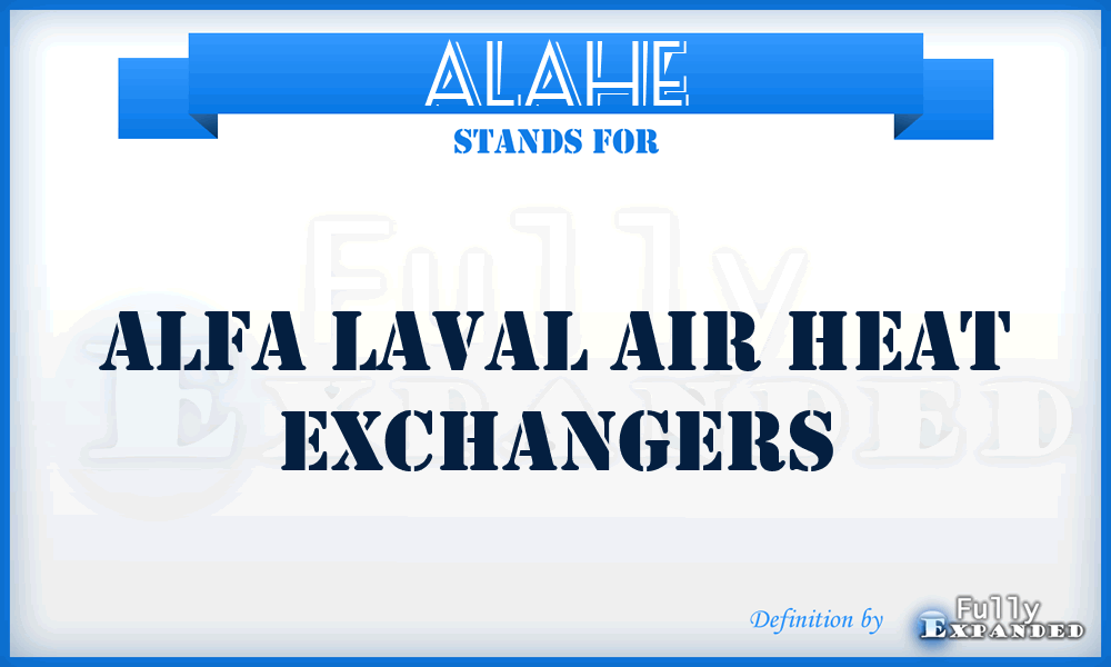 ALAHE - Alfa Laval Air Heat Exchangers