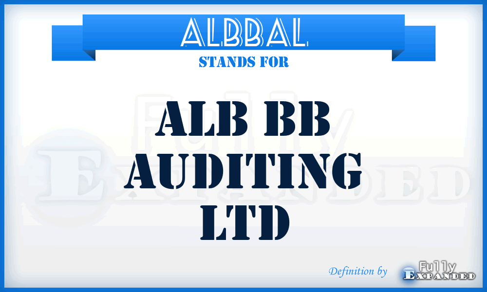 ALBBAL - ALB Bb Auditing Ltd