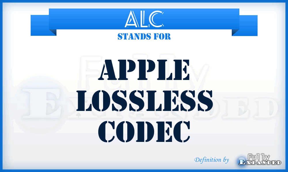 ALC - Apple Lossless Codec