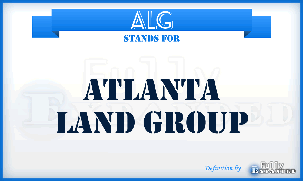 ALG - Atlanta Land Group