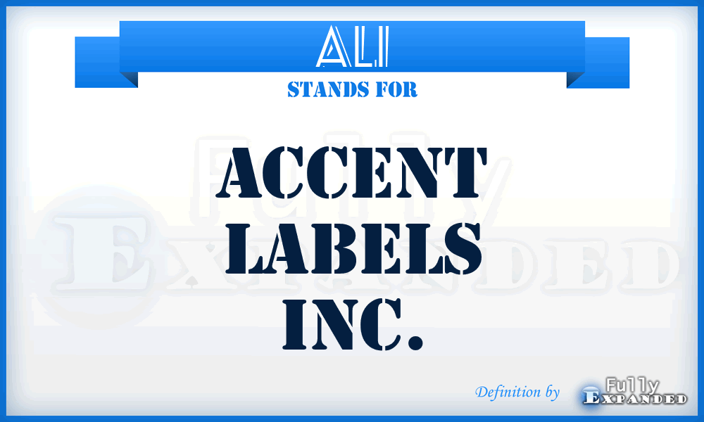 ALI - Accent Labels Inc.