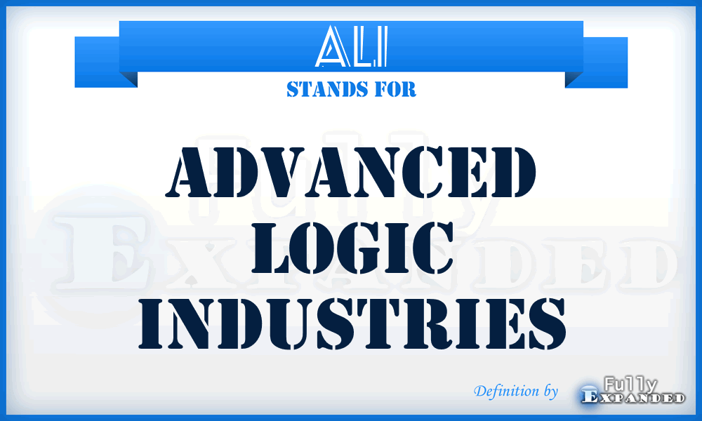 ALI - Advanced Logic Industries