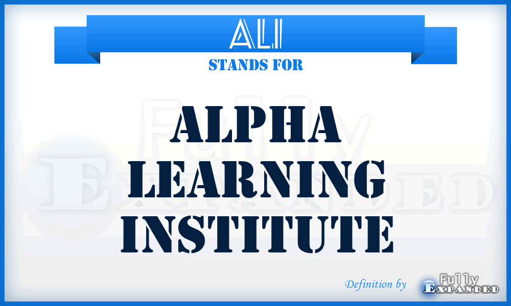 ALI - Alpha Learning Institute